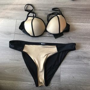 Black & Gold Missguided Bikini Set